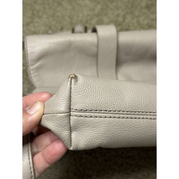 FOSSIL Kinley Small Fold Over Leather Crossbody Bag Adjustable Strap Gray - Picture 16 of 16